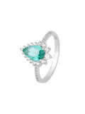 S925 Sterling Silver Paraiba Droplet Women's Ring