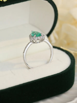S925 Sterling Silver Paraiba Droplet Women's Ring