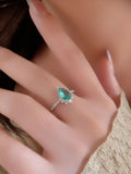 S925 Sterling Silver Paraiba Droplet Women's Ring
