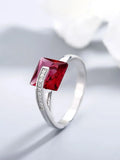 Elegant s925 Sterling Silver Pigeon Red Zircon Diamond Ring for Women