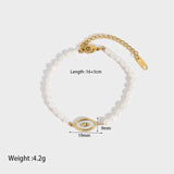 Freshwater Pearl Shell Eye Necklace Bracelet Set