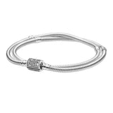 925 Silver Heart Closure Chain Bracelet