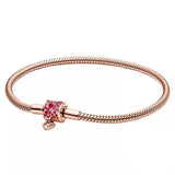 925 Silver Heart Closure Chain Bracelet