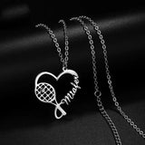 Love Heart Pendant Necklace Stainless Steel Crystal Zircon Tennis Necklace
