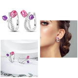 925 Silver Shell Earrings CZ Heart Star Moon Hoop Engagement Jewelry