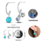 925 Silver Shell Earrings CZ Heart Star Moon Hoop Engagement Jewelry