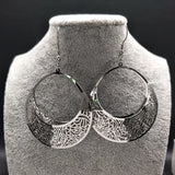 Stainless Steel Flower Statement Earrings Silver Drop Earrings
