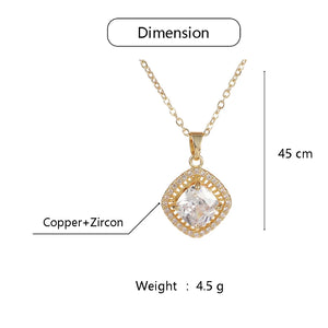 CZ Chain Necklace Vintage Bride Wedding Long Chain Necklace