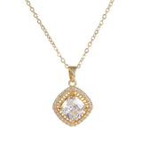 CZ Chain Necklace Vintage Bride Wedding Long Chain Necklace