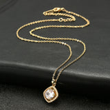 CZ Chain Necklace Vintage Bride Wedding Long Chain Necklace