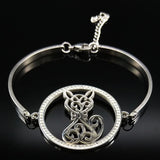 Cat Bracelet Crystal Stainless Steel Silver Animal B1824S07