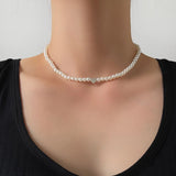 Pearl Choker Necklace Heart Shape Beads Jewelry Gift
