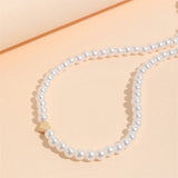 Pearl Choker Necklace Heart Shape Beads Jewelry Gift