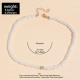 Pearl Choker Necklace Heart Shape Beads Jewelry Gift