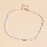 Pearl Choker Necklace Heart Shape Beads Jewelry Gift
