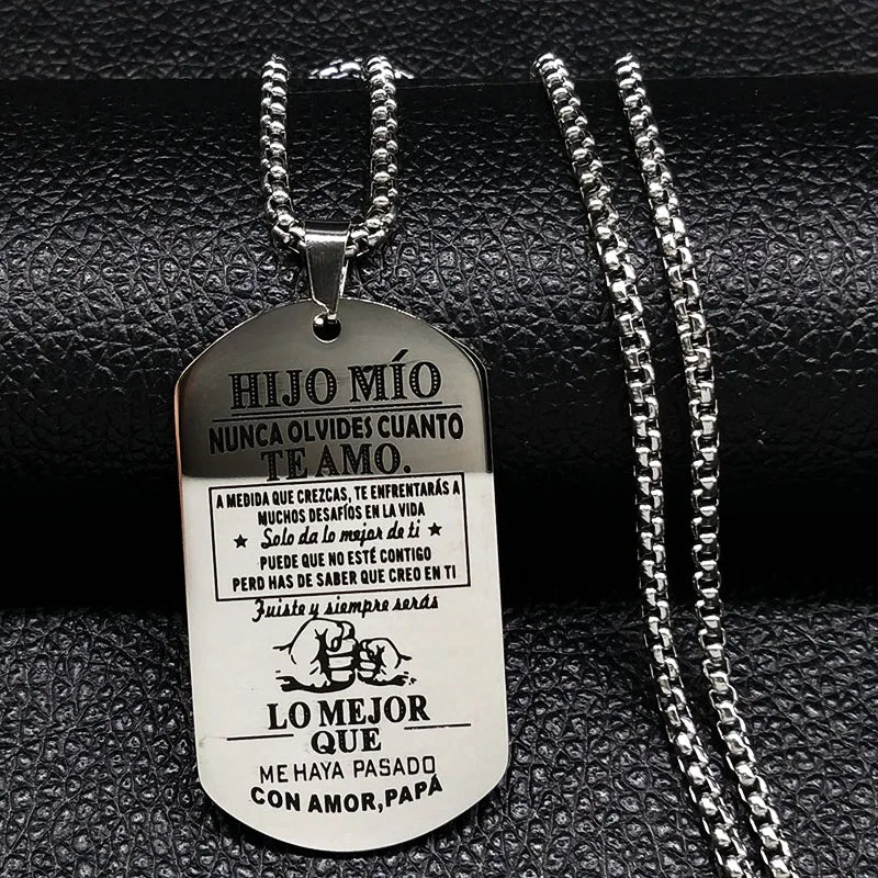 Family Stainless Steel Statement Necklace for Women Spain Silver N920S01