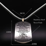 Family Stainless Steel Statement Necklace for Women Spain Silver N920S01