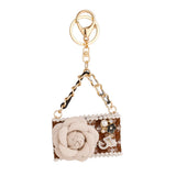 Camellia Flower Keychain Handbag Pendant Souvenir