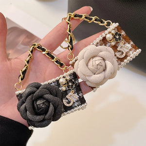 Camellia Flower Keychain Handbag Pendant Souvenir