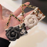 Camellia Flower Keychain Handbag Pendant Souvenir