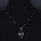 Gothic Heart Star Stainless Steel Necklace Women Pendant Jewelry