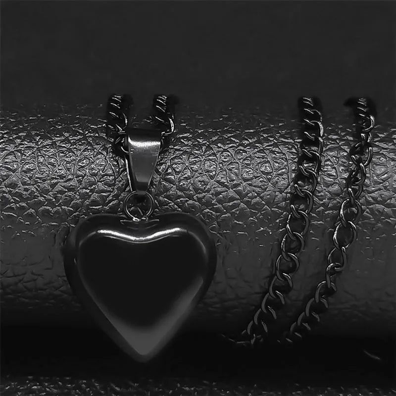 Gothic Heart Star Stainless Steel Necklace Women Pendant Jewelry