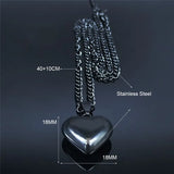 Gothic Heart Star Stainless Steel Necklace Women Pendant Jewelry