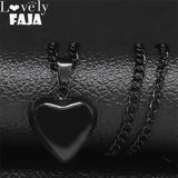 Gothic Heart Star Stainless Steel Necklace Women Pendant Jewelry