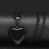 Gothic Heart Star Stainless Steel Necklace Women Pendant Jewelry