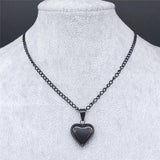 Gothic Heart Star Stainless Steel Necklace Women Pendant Jewelry