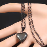 Gothic Heart Star Stainless Steel Necklace Women Pendant Jewelry