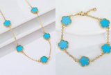 Flower Pattern Charm Jewelry Set for Women's Hand - Gift