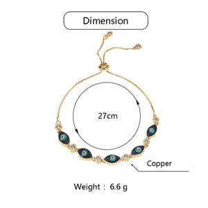 Enamel Eye Copper Cuff Bracelet Women Pulseras