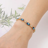 Enamel Eye Adjustable Bracelet Charm Copper Cuff Women Pulseras