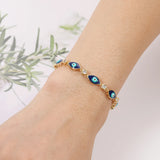 Enamel Eye Copper Cuff Bracelet Women Pulseras
