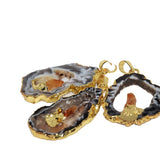 Geode Druzy Stone Pendant with Big Hole for DIY Accessories