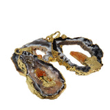 Geode Druzy Stone Pendant with Big Hole for DIY Accessories