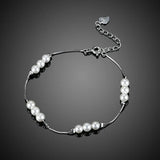 925 Silver Double Bracelet with Austrian Crystal for Women Party