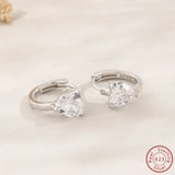 925 Silver Heart Zircon Women's Earrings