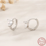 925 Silver Heart Zircon Women's Earrings