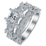 Hollow Round Jewelry Wedding Ring Set for Couples