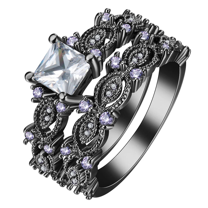 Hollow Round Jewelry Wedding Ring Set for Couples