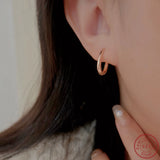 925 Silver Rose Oval Earrings for Women, Christmas Gift