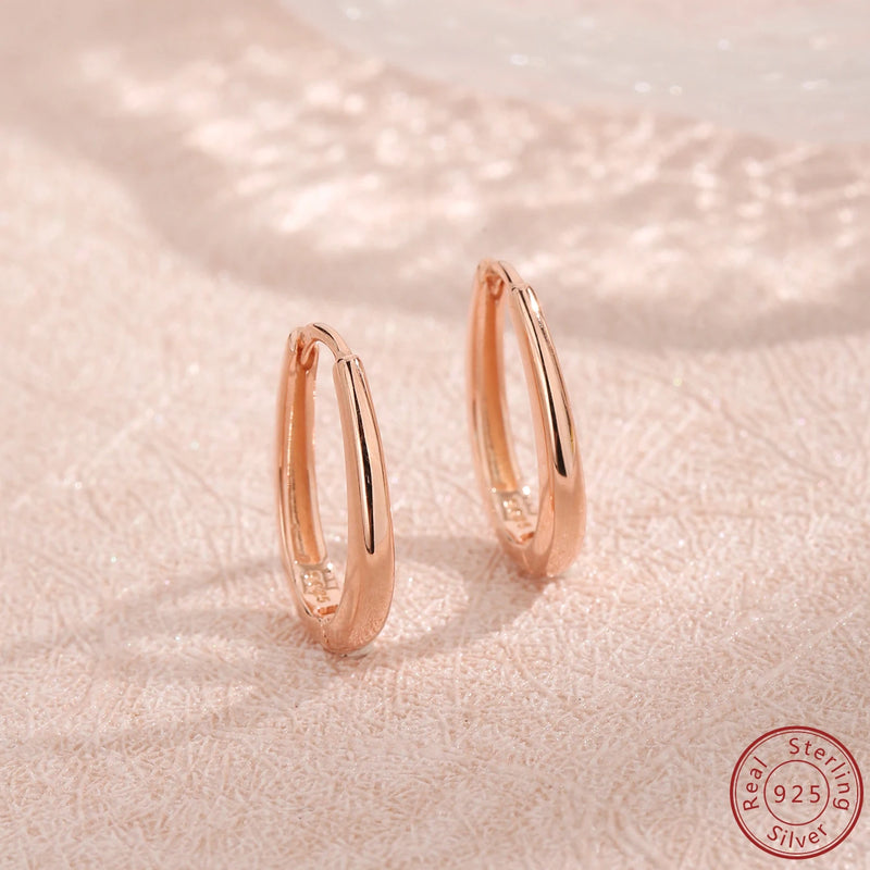 925 Silver Rose Oval Earrings for Women, Christmas Gift