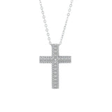S925 Silver Full Diamond Cross Necklace Pendant