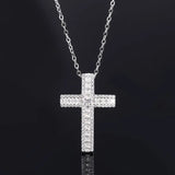 S925 Silver Full Diamond Cross Necklace Pendant