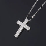 S925 Silver Full Diamond Cross Necklace Pendant