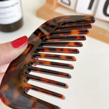 Portable Marble Tortoise Shell Wide Tooth Acetate Hair Comb