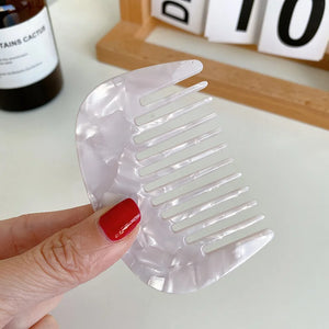 Portable Marble Tortoise Shell Wide Tooth Acetate Hair Comb