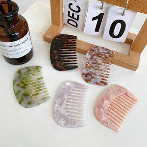 Portable Marble Tortoise Shell Wide Tooth Acetate Hair Comb